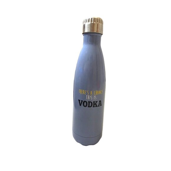 Insulated Stainless Steel Water Bottle 17 Oz Blue "Theres A Chance This Is Vodka - Picture 2 of 7